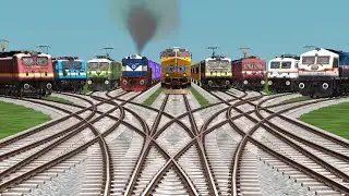 All🍷Fake Trains Crossing Crazy Curved Tracks | Train Gameplay | Train Simulator Classic 