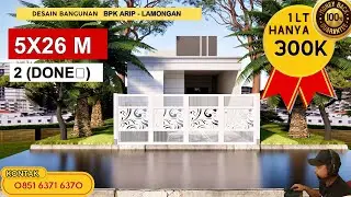 Desain Rumah Minimalis 5x26 M  (1 lantai ) Bpk Arip  - Jasa Desain Rumah Lamongan