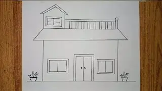 Easy Biutiful House Drawing || Pencil Simple  ||Sketch Draw || So Beautiful Design House Draw