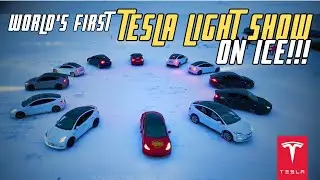 WORLD'S FIRST TESLA LIGHT SHOW ON ICE!!! [4K]