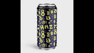 Hazy 8s NE Double IPA Beer Label Concept