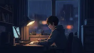 Late Night Focus 🌙 Calm Anime Study Room with Rain | Noctyra Ambient