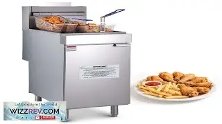 VEVOR Commercial Deep Fryer 3 Burner Fryer for Restaurants Stainless Steel Floor Standing