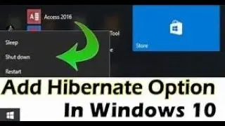 Hibernation option in Windows 10?