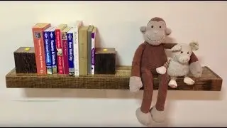 DIY Floating Shelf with Moveable Bookends!