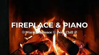 POLISH CAROLS - FIREPLACE & PIANO | Slow, Warm & Calm