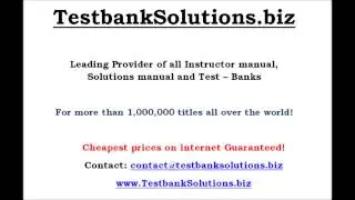 Testbank and Solutions manuals