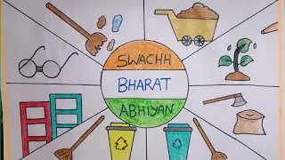 Swachh Bharat Abhiyan Poster Drawing/Swachh Bharat Drawing/Clean India Green India Drawing Easy 