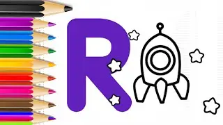 How to Draw a Rocket for Letter R ? - Learn ABC Alphabet with Drawing Tutorials - Kids Games