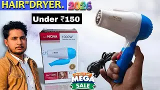 Nova foldable hair dryer only ₹150 | hair dryer unboxing review 2026| hair dryer itna sasta mangaya