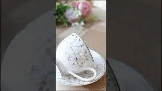 Vigneto |  Luxurious White Pattern Floral Cup and Saucer Set  #crockery #tableware&nbsp;#teaware