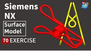 Siemens NX Tutorial for beginners,spring clip surface model exercise -70