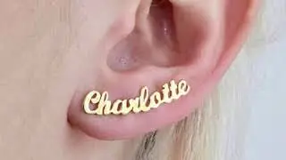 StyleGift Script Name Earring-Name Stud Earring