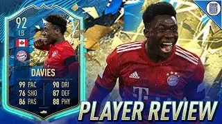 92 TEAM OF THE SEASON SO FAR DAVIES PLAYER REVIEW! TOTSSF ALPHONSO DAVIES - FIFA 20 ULTIMATE TEAM