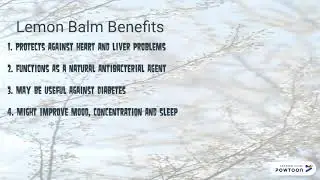 herbal treatment ( Melissa/lemon balm)