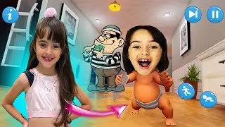 A BELINHA VIROU UM BEBÊ MALUCO E APRONTOU COM UM LADRÃO (BABY LIFE SIMULATOR)