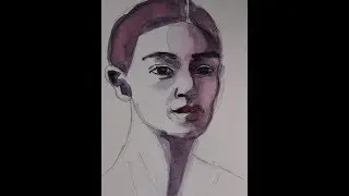 Water Colour Painting of Freda Kahlo in Mini Art Journal