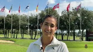 Paz Marfá, professional golfer showing some of her exercises