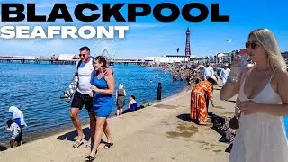 Walk in BLACKPOOL England | Seafront Walk Tour