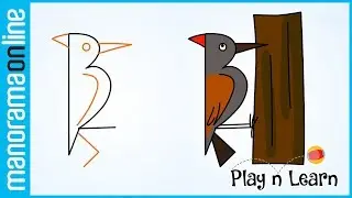 Woodpecker with 12 | Easy Drawing Tips for Kids | Manorama Online