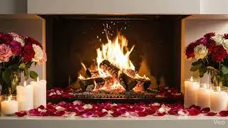 Valentine | Lovers Fireplace | Soft Jazz  | Cozy and Romantic ❤️🔥