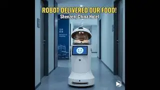 Robot deliver our food in the hotel -shenzhen china