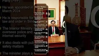 Interior Minister of Sindh #waystopakistanigovtjobs #latestgovtjobs2026 #currentaffairs