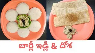 చిరు ధాన్యాల లో మేలైన బార్లీ తో టిఫిన్ 👍/బార్లీ ఇడ్లీ & దోశ /Barley idli and dosa😄
