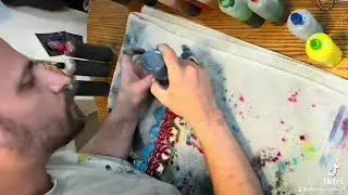Fire & Ice Checker Pattern - Tie Dye T Shirt