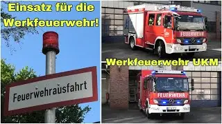 Gong + Durchsage! | HLF10 + HLF10-L Werkfeuerwehr UKM auf Einsatzfahrt