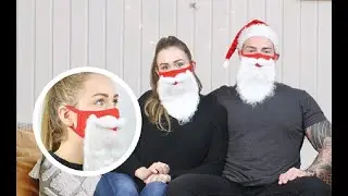 Encased Face Mask Funny Bearded Holiday Santa Costume for Adults for Christmas 2021