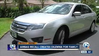 Ford driver's car sits in driveway waiting on Takata airbag recall parts
