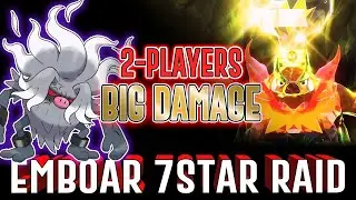 Annihilape ONE SHOT EMBOAR 7 star raid (duo strat) - Pokemon Scarlet & Violet Epitaff Flambirex