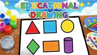 Shapes Drawing for Kids | Triangle, Square, Circle, Diamond, Rectangle & Cylinder | Leo Draws
