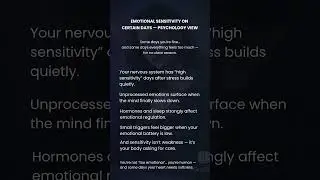 Emotional Sensitivity on Certain Days &mdash; Psychology View
