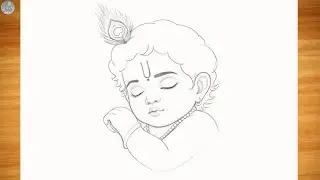 Bal Krishna Pencil Sketch Drawing Step by Step | Cute Baby Krishna Drawing Easy for Beginners #art