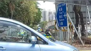 Jalan Macet Ternyata ada Kecelakaan Lalu Lintas di jalur Tsing yi  Kowloon Hongkong   #shortvideo