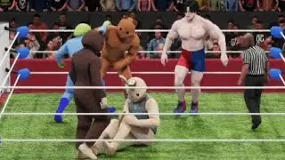 WWE BattleFight: Alien The Nerd vs Andrew vs Alvin The Bear vs Axe The Bunny vs Big Bear