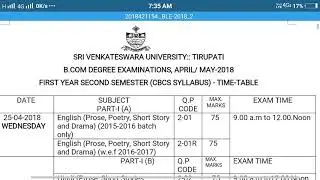Degree semester exam dates April  2018