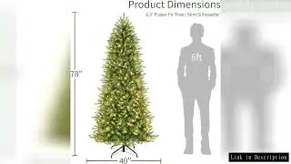 9ft Slim Artificial Christmas Tree with 500 LED Lights, 1298 Tips, Hinged for Easy Setup