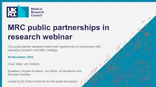 MRC public partnerships in research webinar - 26 November 2024