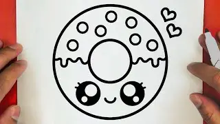 كيف ترسم دونات كيوت وسهلة خطوة بخطوة / رسم سهل / تعليم الرسم للمبتدئين || Cute Donut Drawing
