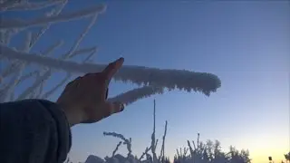 Walking on a dangerous frozen Alaskan river