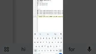 SQL-ALTER COMMAND TO DROP A COLUMN #sql#programming#shorts