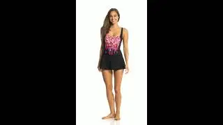 Gabar Chlorine Resistant Dream Waterfall Square Neck Swimdress | SwimOutlet.com