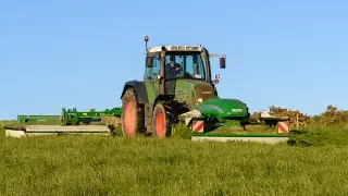 Fendt 818 & McHale Mowers - Mowing Silage May 2021