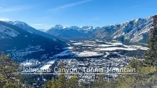 [4K]🇨🇦 Winter in Johnston Canyon, Tunnel Mountain, Sunset in Vermilion Lakes, Alberta, Nov 2022