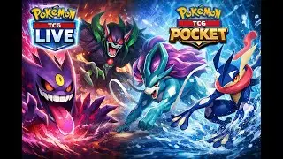 Pokemon TCG LIVE / POCKET! Mega Gengar + Grimmsnarl & Suicune + Greninja!