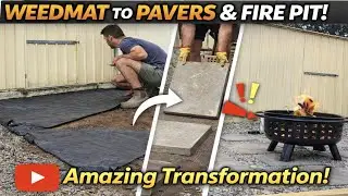 DIY Backyard Makeover; Weed Mat & Stepping Stones for a Winter Fire Pit Area