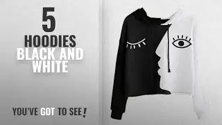 Top 10 Hoodies Black And White [2018]: Anglewolf_Sweatshirt Anglewolf New Designer Black＆White